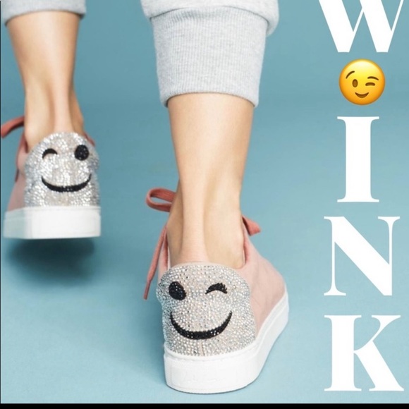 Anthropologie Shoes - Anthropologie New Lola Cruz Pink Winky Face Sneaker 🌈